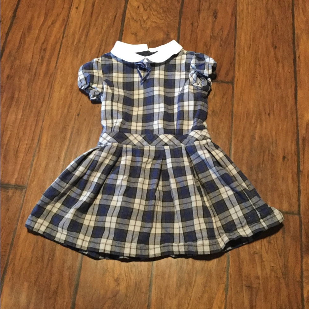 Toddler blue plaid dress